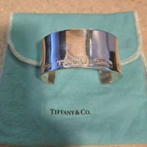 Vintage Tiffany & Co Sterling Silver Wide Bangle Cuff Bracelet